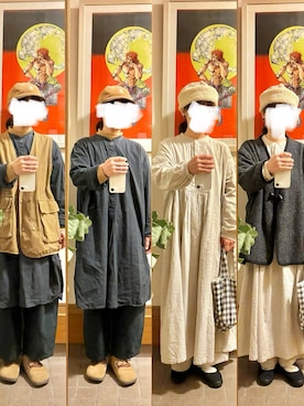 「アイテム（シャツワンピース）」を使った、まっきさん（レディース・150cm）の秋コーディネート