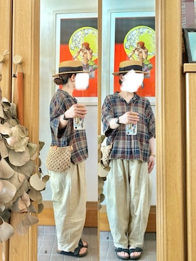 「14+（イチヨンプラス）のアイテム」を使った、まっきさん（レディース・150cm）の夏コーディネート