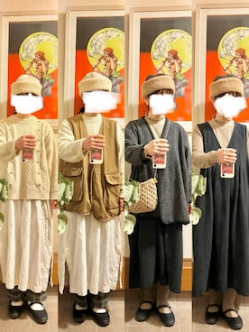 「アイテム（ジャンパースカート）」を使った、まっきさん（レディース・150cm）の秋コーディネート