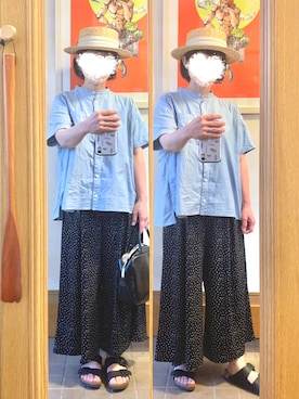 「SUN VALLEY（サンバレー）のアイテム（トップス）」を使った、まっきさん（レディース・149cm）の夏コーディネート