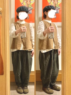 「ELLIFE（エリフェ）のアイテム」を使った、まっきさん（レディース・149cm）の秋コーディネート