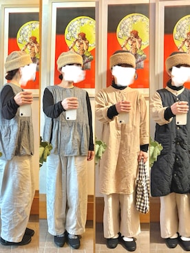 「アイテム（ベスト）」を使った、まっきさん（レディース・150cm）の秋コーディネート