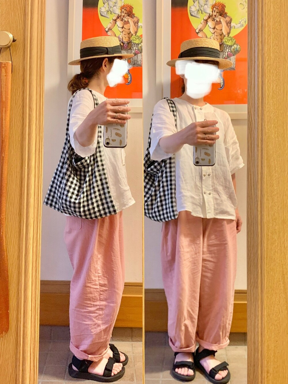 「今日のコーデ、今日の服、作家メイド服、ピンク、スポサン」｜「作家メイドのアイテム（パンツ、ピンク系）」を使った、まっきさん（レディース・150cm）の夏コーディネートの1枚目の写真