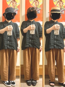 「SUN VALLEY（サンバレー）のアイテム（トップス）」を使った、まっきさん（レディース・149cm）の秋コーディネート