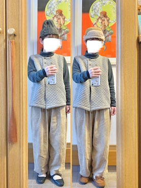 「SUN VALLEY（サンバレー）のアイテム（トップス）」を使った、まっきさん（レディース・149cm）の冬コーディネート