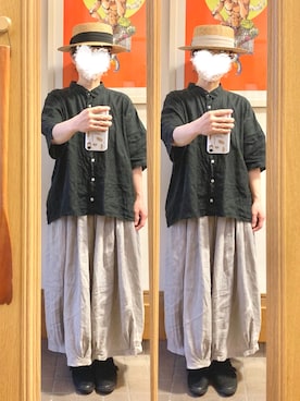 「SUN VALLEY（サンバレー）のアイテム（トップス）」を使った、まっきさん（レディース・149cm）の夏コーディネート