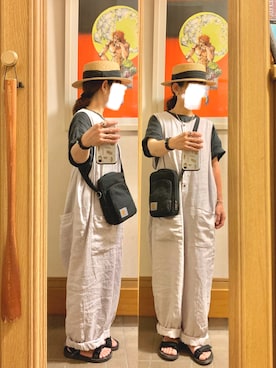 「昨日のコーデ」｜「アイテム（オールインワン・サロペット）」を使った、まっきさん（レディース・150cm）の夏コーディネート