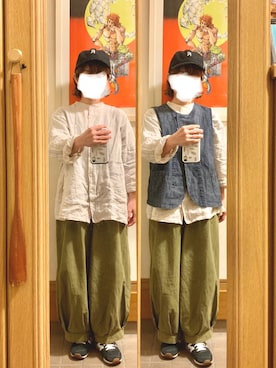 「SUN VALLEY（サンバレー）のアイテム（トップス）」を使った、まっきさん（レディース・149cm）の秋コーディネート