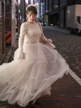 「アイテム（シュシュ）」を使った、白濱楓雅🐚 fuchan_2003さん（レディース・158cm）の秋コーディネート