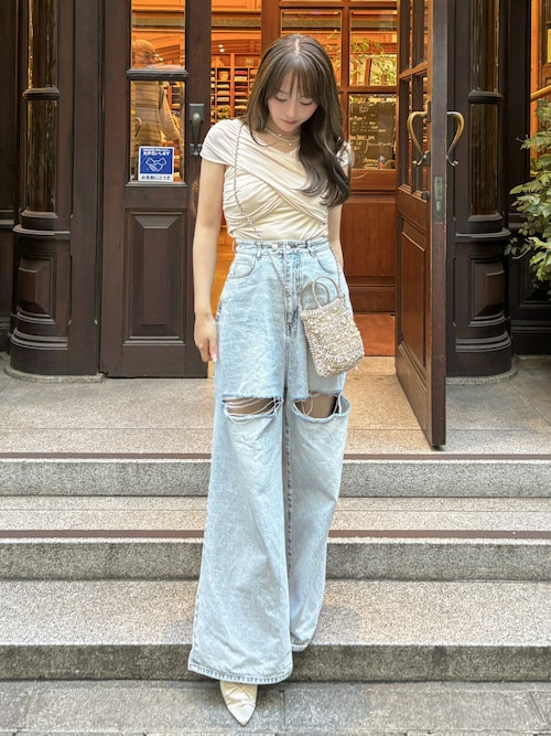 セール】【ZOZO限定】slash loose denim pants（デニムパンツ