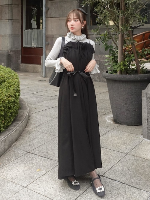 ACYM デコルテギャザーキャミワンピース ACYM ワンピース デコルテギャザーキャミワンピース : ZOZOTOWN