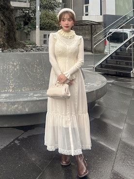 「アイテム（カチューシャ）」を使った、白濱楓雅 ( ふぅ )🍨さん（レディース・158cm）の秋コーディネート