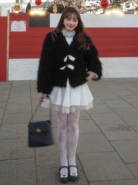 「アイテム（アクセサリー）」を使った、白濱楓雅 ( ふぅ )🍨さん（レディース・158cm）の冬コーディネート