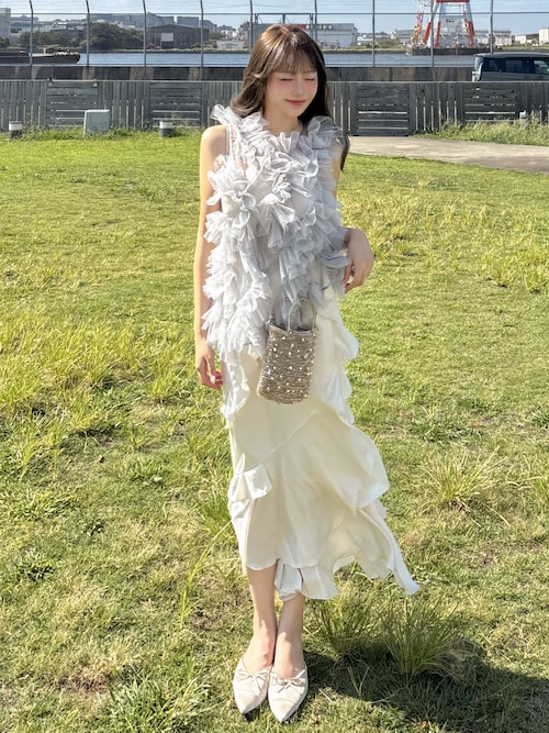 NOTREemor ノートルエモア asymmetry tulle tops NOTREemor asymmetry tulle tops ノートルエモア