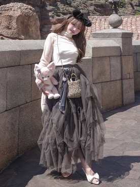 「FRAY I.D（フレイアイディー）のアイテム（トップス）」を使った、白濱楓雅🐚 fuchan_2003さん（レディース・158cm）の春コーディネート