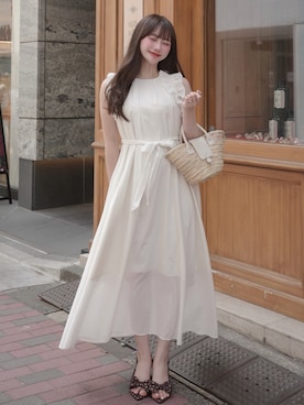 「POMIII PARTAGEのアイテム（シューズ、その他）」を使った、白濱楓雅🐚 fuchan_2003さん（レディース・158cm）の夏コーディネート