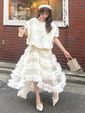 「アイテム（ヘアアクセサリー）」を使った、白濱楓雅 ( ふぅ )🍨さん（レディース・158cm）の秋コーディネート