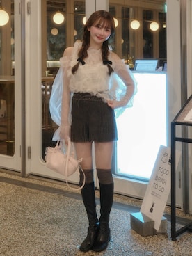 白濱楓雅🐚 fuchan_2003さん（レディース・158cm）の春コーディネート