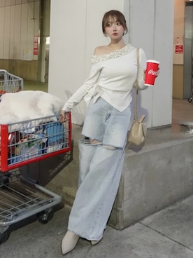 「アイテム（セットアップ）」を使った、白濱楓雅 ( ふぅ )🍨さん（レディース・158cm）の秋コーディネート