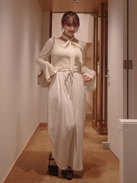 「POMIII PARTAGEのアイテム（シューズ、ブラウン系）」を使った、白濱楓雅🐚 fuchan_2003さん（レディース・158cm）の秋コーディネート
