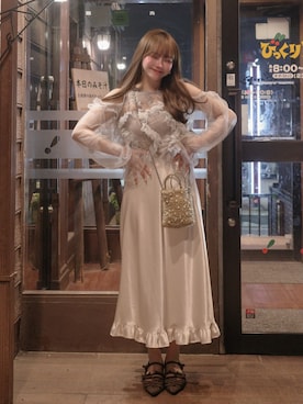 「POMIII PARTAGEのアイテム（シューズ、ブラウン系）」を使った、白濱楓雅🐚 fuchan_2003さん（レディース・158cm）の夏コーディネート
