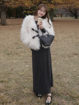 「アイテム（セットアップ）」を使った、白濱楓雅 ( ふぅ )🍨さん（レディース・158cm）の秋コーディネート