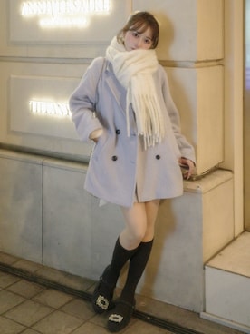 「アイテム（セットアップ）」を使った、白濱楓雅 ( ふぅ )🍨さん（レディース・158cm）の冬コーディネート