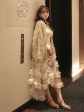 「アイテム（セットアップ）」を使った、白濱楓雅 ( ふぅ )🍨さん（レディース・158cm）の冬コーディネート