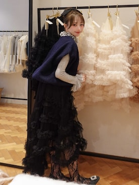 「アイテム（バレッタ/ヘアクリップ）」を使った、白濱楓雅 ( ふぅ )🍨さん（レディース・158cm）の秋コーディネート