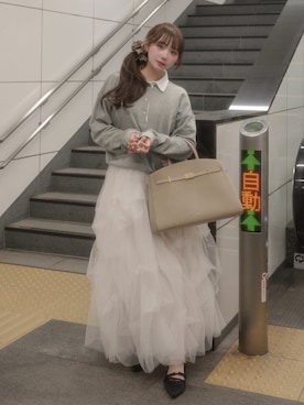 「CHARLES & KEITH（チャールズ & キース）のアイテム」を使った、白濱楓雅🐚 fuchan_2003さん（レディース・158cm）の春コーディネート