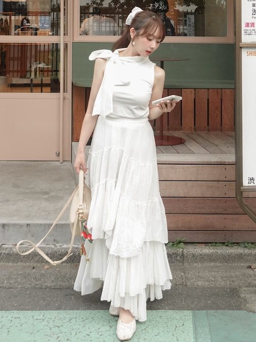 コットンティアードスカート（スカート）｜CASA FLINE（カーサフライン