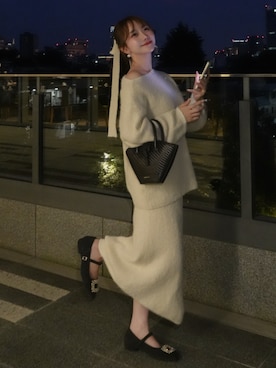 「ワントーンコーデ」｜「アイテム（ジャケット/アウター）」を使った、白濱楓雅 ( ふぅ )🍨さん（レディース・158cm）の冬コーディネート