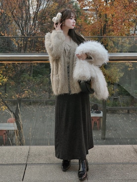 「アイテム（セットアップ）」を使った、白濱楓雅 ( ふぅ )🍨さん（レディース・158cm・20代）の冬コーディネート