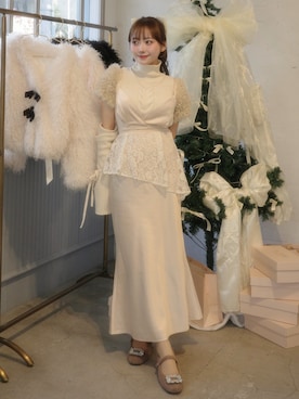 「アイテム（バレッタ/ヘアクリップ）」を使った、白濱楓雅 ( ふぅ )🍨さん（レディース・158cm）の冬コーディネート