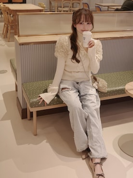 「EVOL（イーボル）のアイテム」を使った、白濱楓雅 ( ふぅ )🍨さん（レディース・158cm）の冬コーディネート