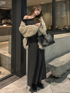 「アイテム（セットアップ）」を使った、白濱楓雅 ( ふぅ )🍨さん（レディース・158cm・20代）の秋コーディネート