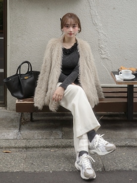 「アイテム（セットアップ）」を使った、白濱楓雅 ( ふぅ )🍨さん（レディース・158cm）の秋コーディネート