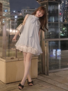 「POMIII PARTAGEのアイテム（シューズ、ブラック系）」を使った、白濱楓雅🐚 fuchan_2003さん（レディース・158cm）の夏コーディネート