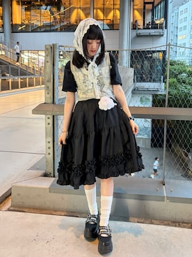 「アイテム（ヘアアクセサリー）」を使った、ami♡さん（レディース・154cm）の夏コーディネート