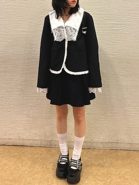 「アイテム（テーラードジャケット）」を使った、amiさん（レディース・154cm）の秋コーディネート