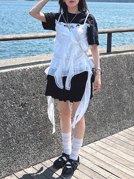 「アイテム（キャミソール）」を使った、amiさん（レディース・154cm）の秋コーディネート