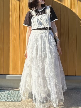 「アイテム（ベスト）」を使った、amiさん（レディース・154cm）の秋コーディネート