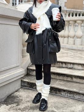 「idem（イデム）のアイテム」を使った、amiさん（レディース・154cm）の冬コーディネート