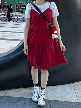 「アイテム（ワンピース）」を使った、amiさん（レディース・154cm）の秋コーディネート