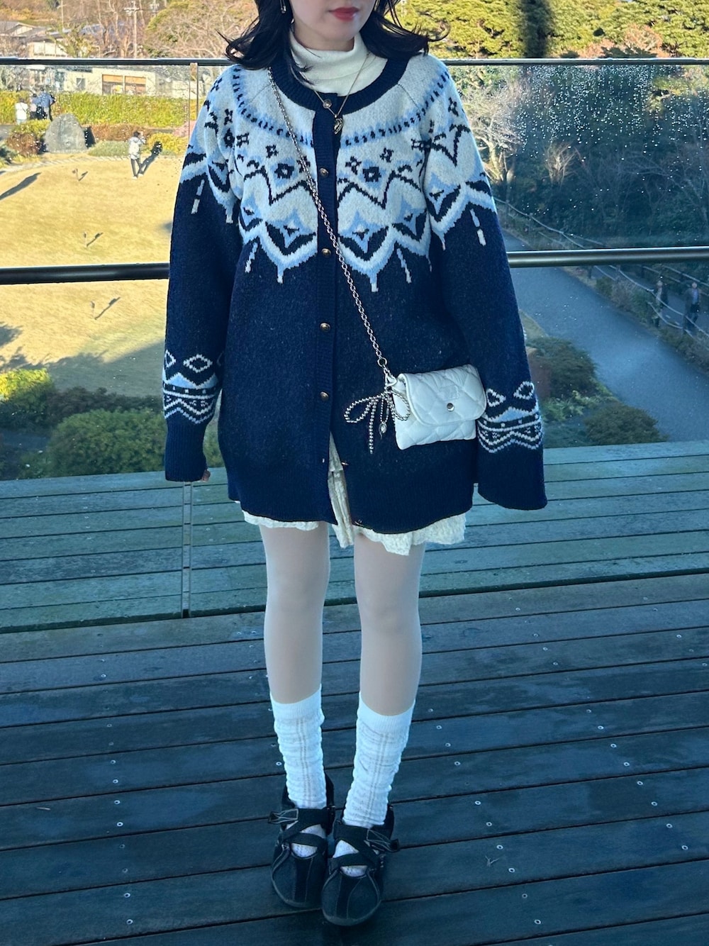 レースアップタートルニット lace up ribbon turtle knit/袖口レースアップタートルニット（ニット