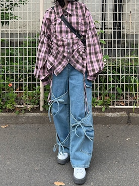 「X-girl（エックスガール）のアイテム」を使った、amiさん（レディース・154cm）の秋コーディネート