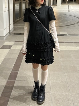 「アイテム（ワンピース）」を使った、amiさん（レディース・154cm）の秋コーディネート