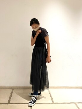 「LAKOLE（ラコレ）のアイテム（レッグウェア）」を使った、Harさん（レディース・161cm）の秋コーディネート