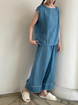 「アイテム（ルームウェア）」を使った、キッドブルーさん（レディース・164cm）の夏コーディネート