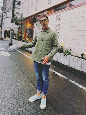 「MHL.（エムエイチエル）のアイテム（ジャケット/アウター）」を使った、YosaKuginoさん（メンズ・176cm）の秋コーディネート